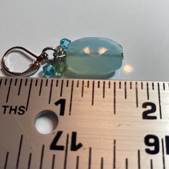 Blue stones, blue & green crystals, silver tone findings. - Picture 2 of 2